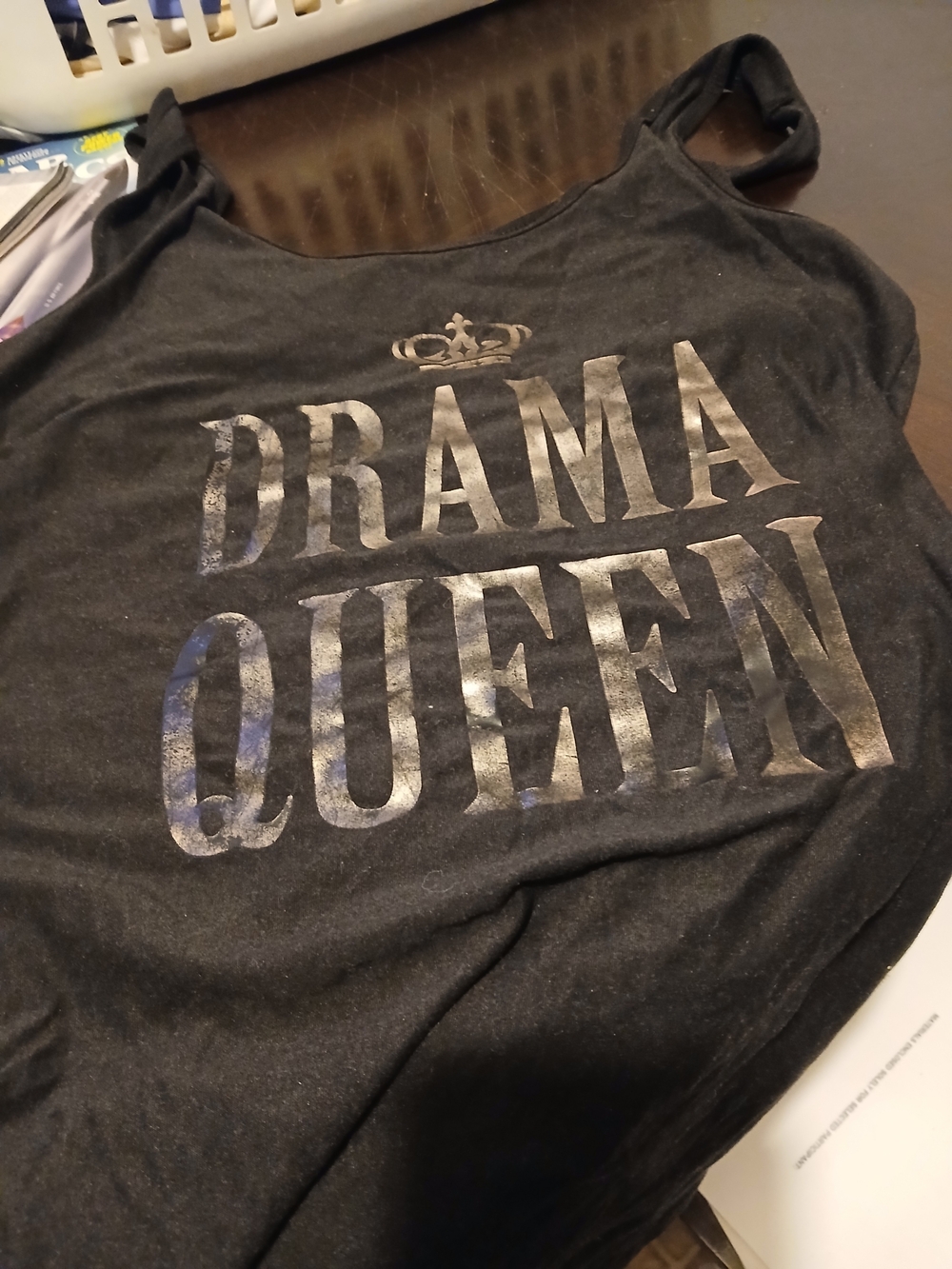 No Boundaries Black Kids Pajama Top with Silver 'DRAMA QUEEN' Graphic